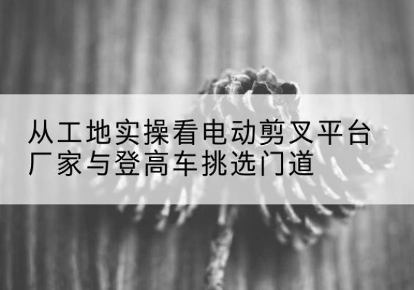 临海电动剪叉升降平台厂家-从工地实操看电动剪叉平台厂家与登高车挑选门道
